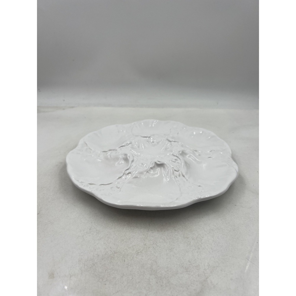 Neto & Gomes Oyster Plate White Ceramic Seafood Dish Starfish Center Portugal - Picture 3 of 11